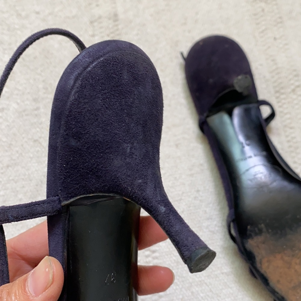Prada Black Strappy Slingback Heeled Sandals - Picture 9 of 16